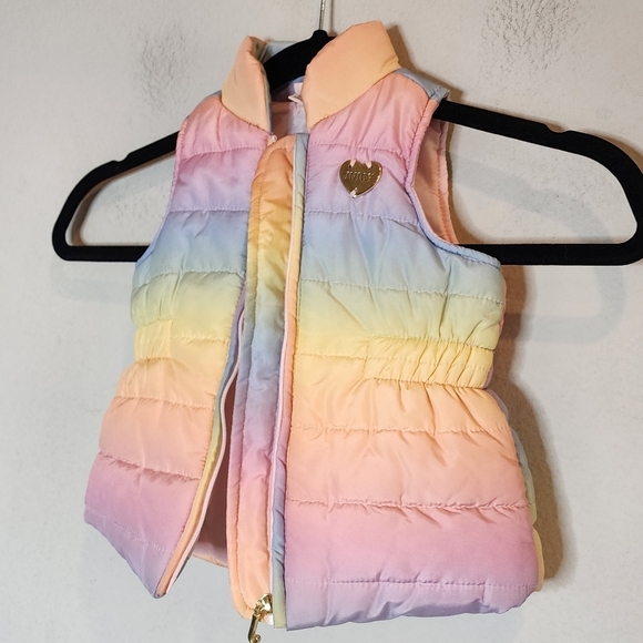 Juicy Couture rainbow puffer vest. Size 12M - Picture 1 of 12